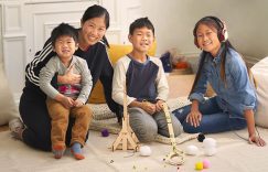 Sandra, Founder & CEO of KiwiCo, and her 3 kids